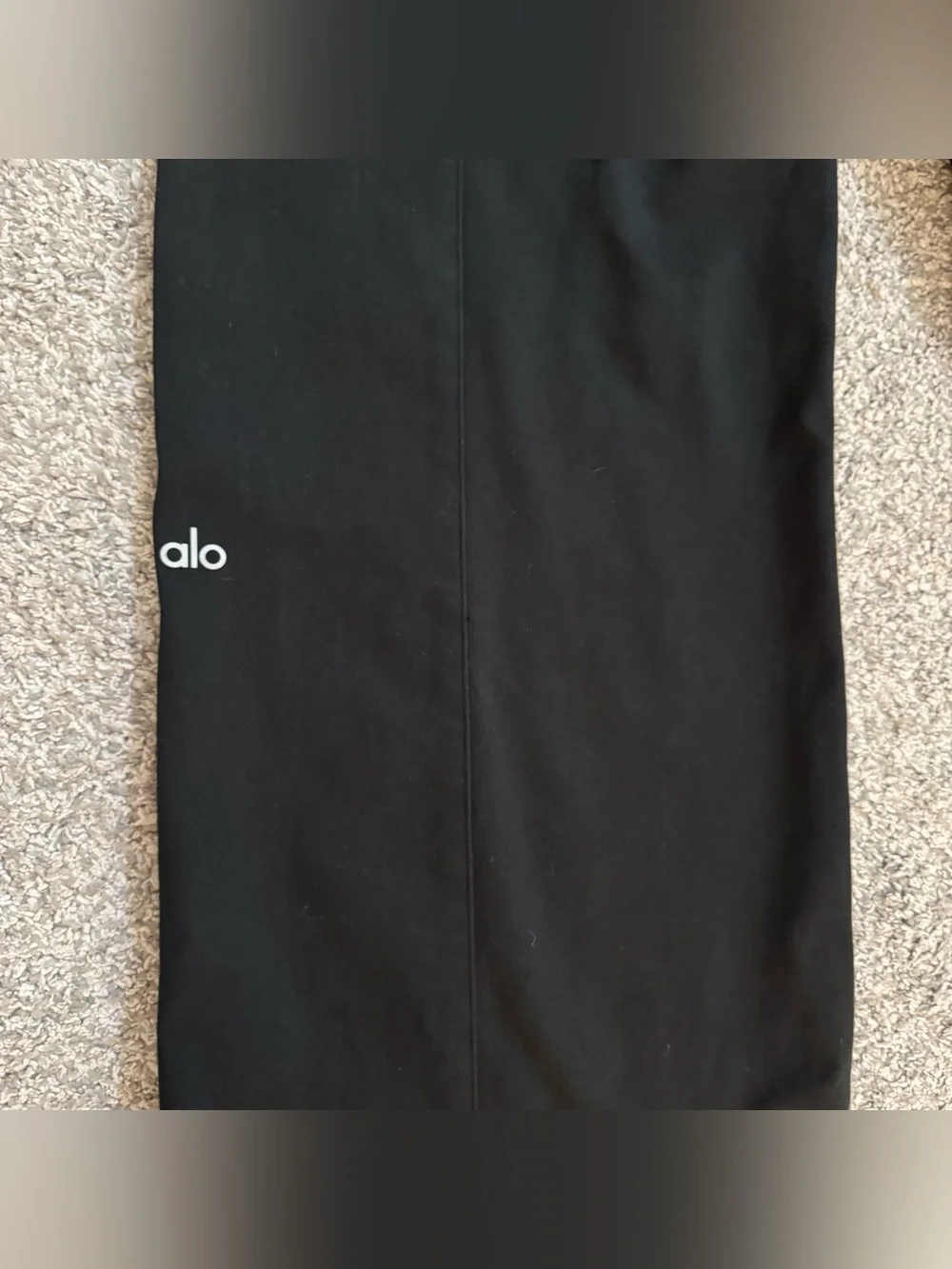 Alo High-Waist On Point Moto Trouser Women's Size S Black Wide Leg Pants